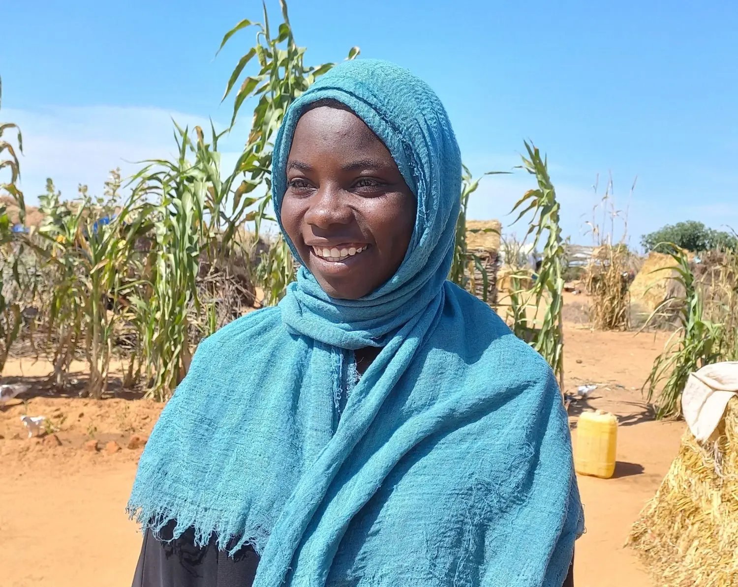 Hanady, 17 ans, a beaucoup de mal à gérer son hygiène menstruelle en raison du manque d’eau et de produits adaptés.