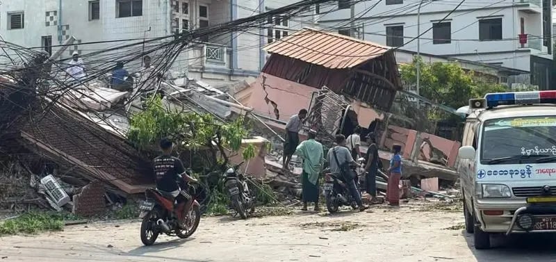 Verwoestende aardbeving in Myanmar 