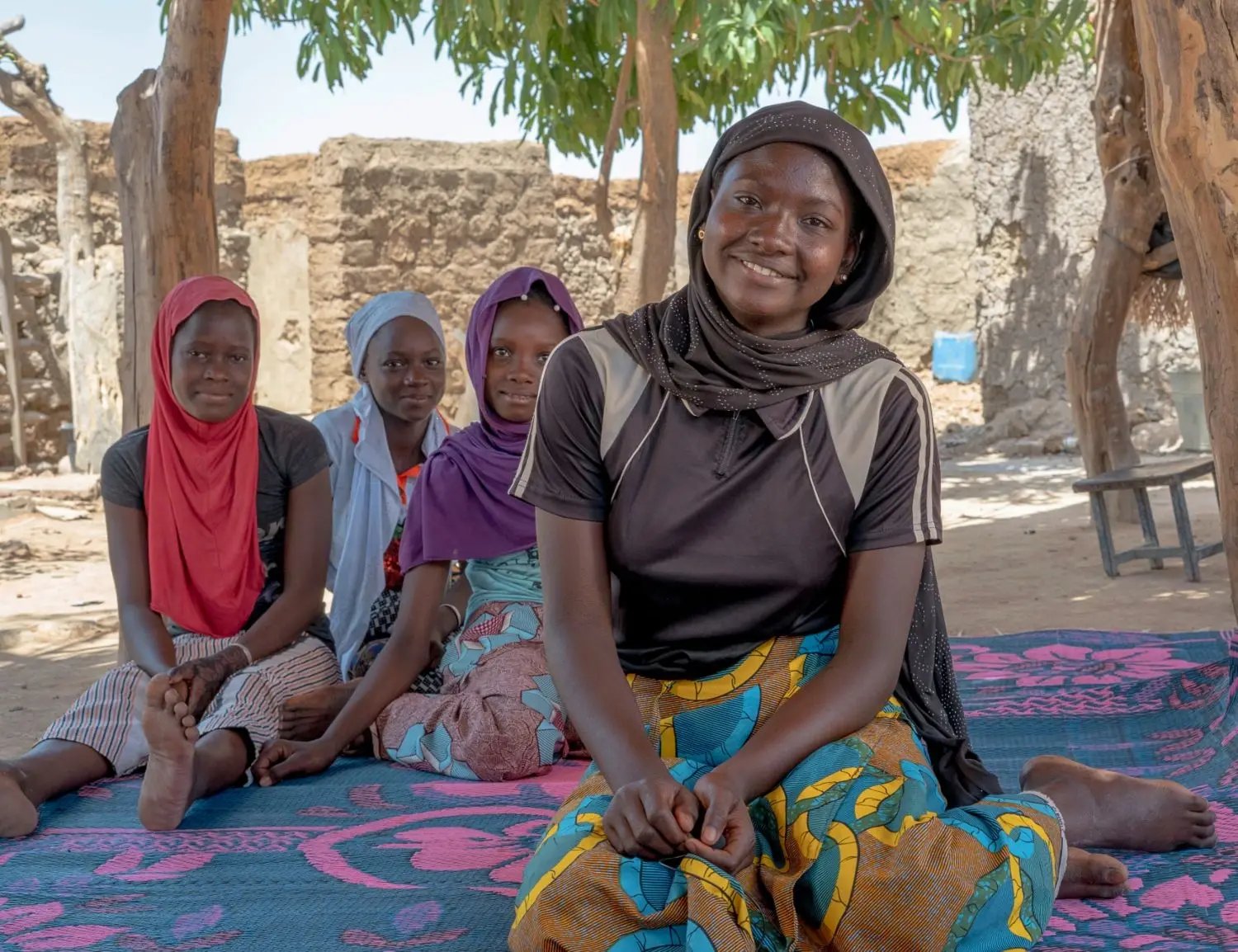 Kindvriendelijke ruimtes in een vluchtelingenkamp in Mali. @Plan International.