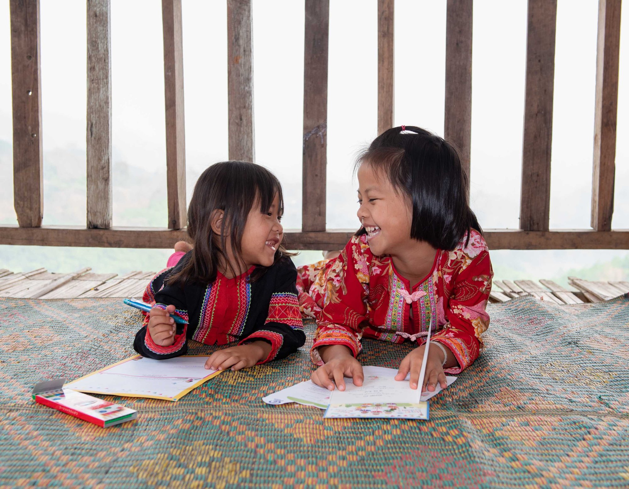 Children writting letters