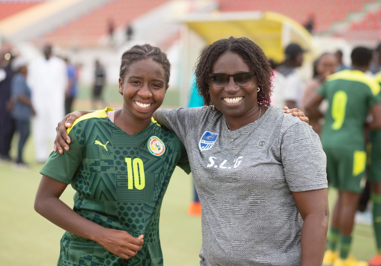 Girl playing football in Senegal