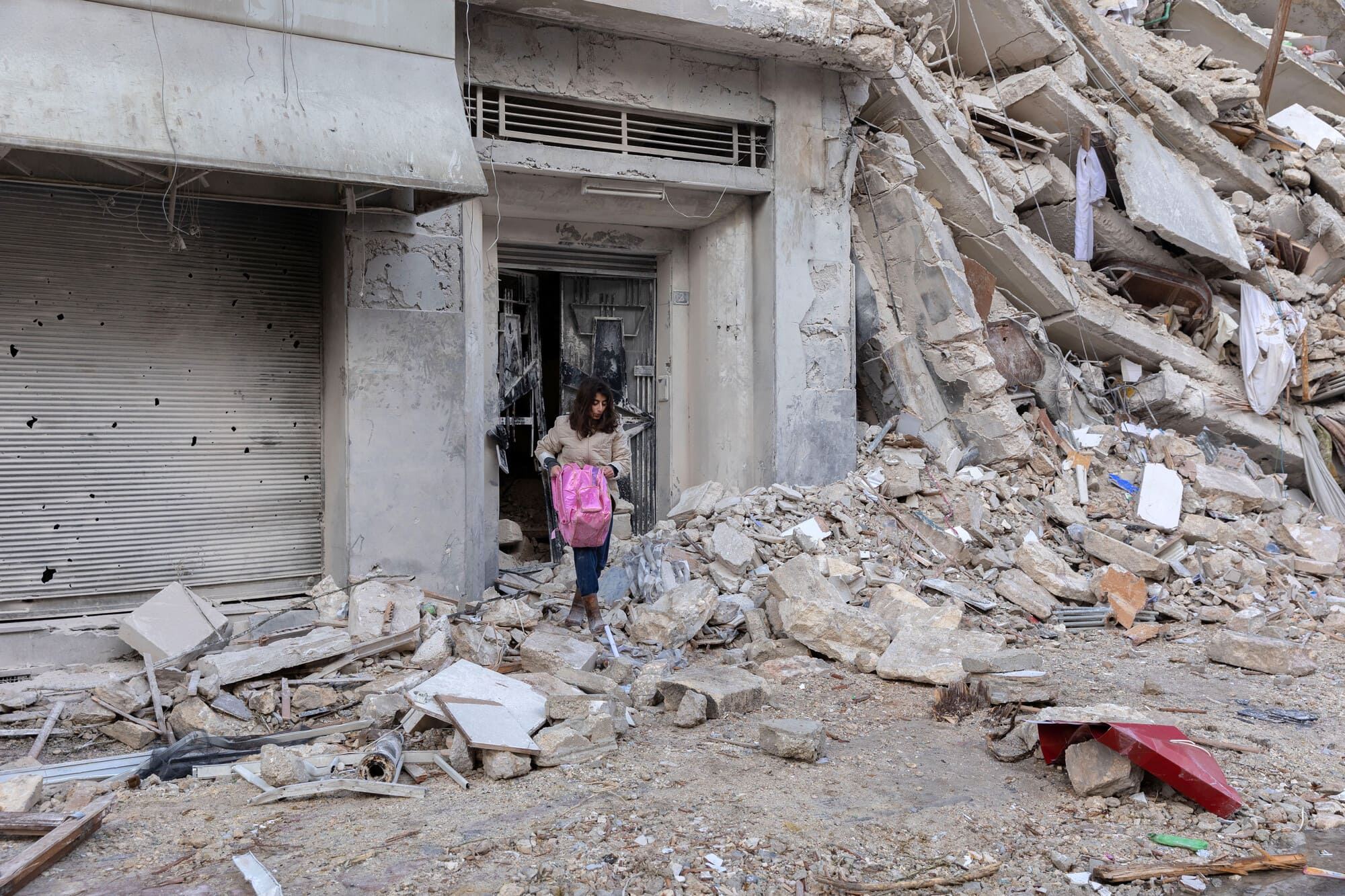 Girls in Syria after the earthquake