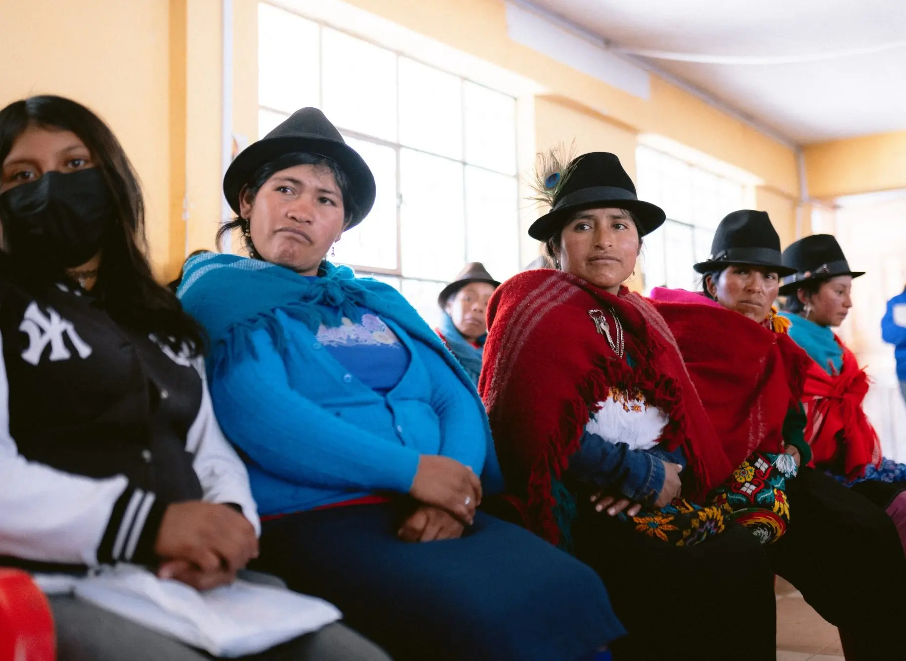 Deelnemers van het project in Ecuador